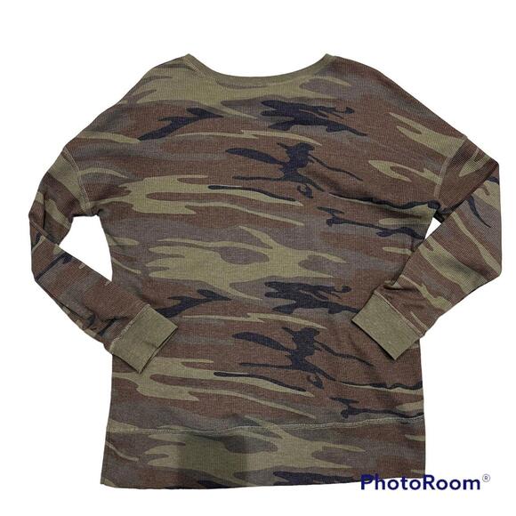 Z SUPPLY Camo Thermal Top Size S Small Oversized Womens Casual Long Sleeve - Picture 2 of 4
